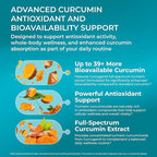 PUREHEALTH RESEARCH Curcumin Extract - High Absorption Turmeric Supplement for Immune, Joint & Muscle Support - for Heart & Brain Health - Powered by Curcugen x39 Bioavailable - 30 Capsules
