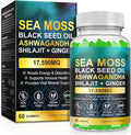 Sea Moss Gummies, SeaMoss Gummy with Black Seed Oil,Ashwagandha,Natural Ingredients Shilajit & Ginger for Men & Women, 17,590mg-60 Gummies