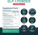 GLP-1 Booster | Control Cravings, Appetite Support & Gut Health | High In Fiber & Sugar-Free Drink Mix | GLP1 Supplements Weight Loss Women & Men | Strawberry Mule Flavor | Made In USA | 30 Servings