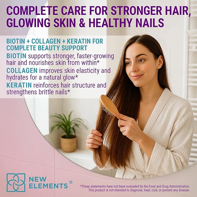 Biotin Gummies with Keratin & Collagen Peptides - Advanced Supplement for Hair Growth Treatment for Men & Women Hair Skin and Nails Vitamins – Biotin 10000mcg | Keratin 100000mcg | Collagen 100000mcg