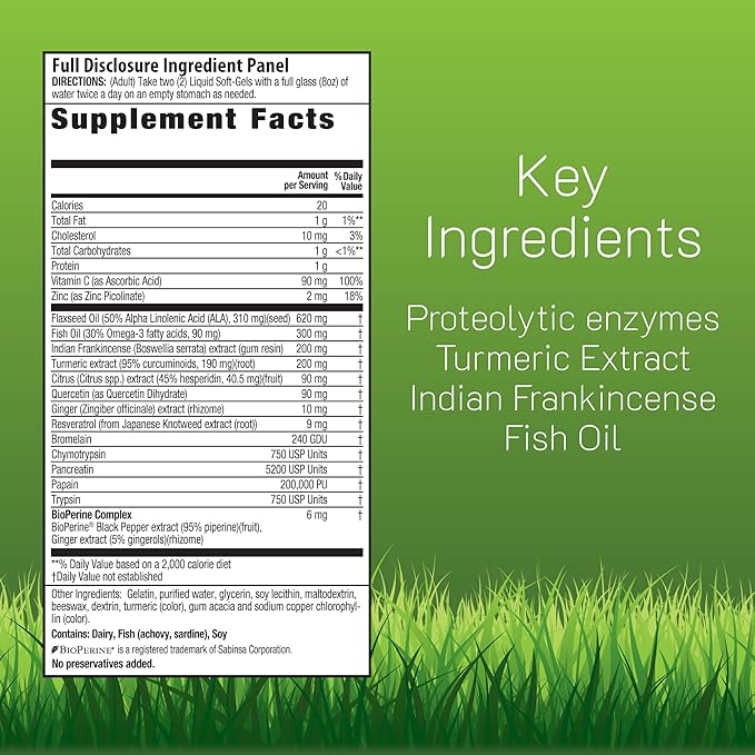 Irwin Naturals Inflamma-Less - Turmeric Extract & Omega-3 Fish Oil - Joint Supplements for Men & Women - Supports Mobility & Comfort - Promotes Healthy Inflammatory Response – 80 Liquid Soft-Gels