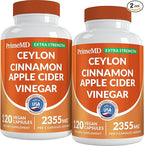 5-in-1 Ceylon Cinnamon Powder Extra Strength – Organic Ceylon Cinnamon Capsules with Turmeric, Apple Cider Vinegar, Korean Ginseng & BioPerine for Metabolism & Energy Support Pills (120 Ct, 2 Pack)
