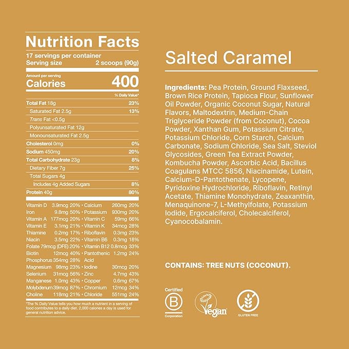 Huel Black Edition | Salted Caramel 40g Vegan Protein Powder | Nutritionally Complete Meal Replacement | 27 Vitamins and Minerals, Gluten Free | 17 Servings