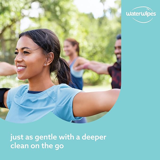 WaterWipes Sensitive+ On The Go Wipes,3-In-1 Cleans,Cares,Protects,99.9% Water,Unscented & Hypoallergenic Wet Wipes,28 Count (Pack of 2)