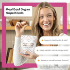 Female-Optimized Beef Organ Superfood (Beef Ovary Uterus, Liver, Kidney, Heart, & 6 More) - 100% Grass Fed & Finished, Pasture Raised Cattle, 3rd Party Tested - Nourish Your Inner Glow