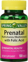 Spring Valley - Prenatal, Multivitamin, Multimineral, 100 Tablets w. Folic Acid