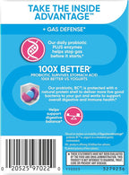 Digestive Enzyme and Probiotic Capsule- Digestive Advantage 32 Capsules, Survives 100x Better than regular 50 billion CFU, Breaks down food, helps prevent gas