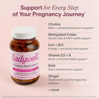 Ladywell Prenatal Multivitamin | Conception, Pregnancy & Postpartum | Key Ingredients Including DHA, Folate & Iron | Expertly-Formulated & Tested | Designed for Absorption with Nausea Support, 60 Ct