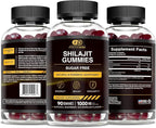 Effective Nutra Shilajit Gummies 1000mg | Pure Shilajit Resin for Energy, Brain & Immunity | Supplement for Men & Women | Sugar-Free, Vegan, Gluten-Free | Natural Berry Flavor, Made in USA (90ct)