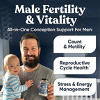 Eu Natural Conception for Him - Male Fertility Supplements with Ashwagandha, Folate & Zinc - Sperm Count, Motility & Strength Support - Fertility Support for Men, 60 Vegetarian Capsules