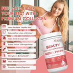 NATURE TARGET Beauty Collagen Peptides Powder for Women, Multi Collagen Powder with Vitamin C, Biotin, Hyaluronic Acid – Unflavored, Keto Friendly, Easy Dissolve, Non-GMO, 50 Servings