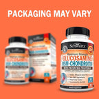 Glucosamine Chondroitin MSM Joint Support Supplement - Collagen Peptides, Turmeric and Ginger, Hyaluronic Acid, Glucosamine Chondroitin Sulfate for Joint Comfort - Gluten Free, Non GMO, 90 Capsules