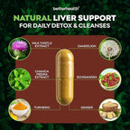 Liver Cleanse Detox & Repair Supplement with Milk Thistle, Dandelion Root & Artichoke Extract – Herbal Liver Support & Daily Detox Capsules for Men & Women, Vegan, 60 Count