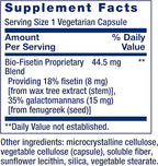 Life Extension Bio-Fisetin, Fisetin, galactomannans from Fenugreek Seed, Cellular Health, Cognitive Health, Longevity, Gluten-Free, Vegetarian, Non-GMO, 30 Vegetarian Capsules