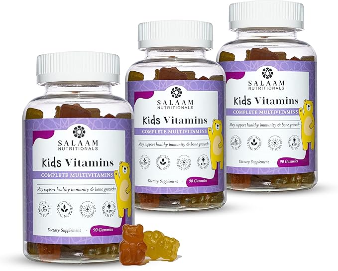 Salaam Nutritionals - Multivitamins, Multivitamins for Kids, Gummy Vitamins with 13 Essential Vitamins + Minerals, Bone and Immunity Support, 90 Count, 3 Packs