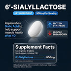 Muscle Health - Made in USA - Enhance Muscle Mass & Strength, Fast Workout Recovery, Reduce Fatigue & Boost Exercise Performance, 6-Sialyllactose (6-SL), 900mg, 90 Tablets (1 Pack)