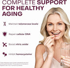 Healthycell Telomere Length Supplement - Anti-Aging Telomere Lengthening Supplements with Phytonutrients & Vitamins for Cellular Health - AC-11, Astragalus & Resveratrol - 30 Capsules