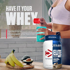 Dymatize Elite 100% Whey Protein Powder, Cookies & Cream, 25g of Protein, 5.5g BCAAs, Less Than 140 Cal., Gluten Free, 3g Carb, 2g Sugar, 3g Fat (25 Servings)