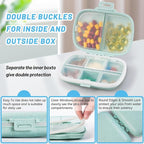4 Pack Pill Organizer - Travel Pill Box with Label, 8 Compartment Daily Pill Case for Pocket Purse, Medicine Case, Waterproof Portable Pill Supplement Case, Travel Pill Container to Hold Vitamin