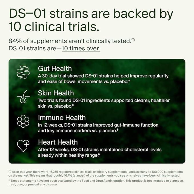 Seed DS-01 Daily Synbiotic - Prebiotic and Probiotic for Women & Men - Digestive Health, Gut Health, Immune Support, Bloating & Constipation Relief - Vegan & Shelf-Stable - 30-Day Refill (60ct)