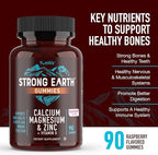 Calcium Magnesium Zinc Gummies with Vitamin D3 – Calcium Magnesium Zinc D3 Supplement Gummies Supports Bone Strength & Immune Support – Tasty Kosher Gummy Vitamins – 90 Count