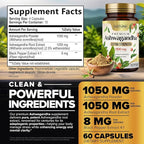 Built by Nature Ashwagandha 2100mg Extra Strength Stress Relief & Mood Support with Black Pepper Extract for Max Absorption - Non-GMO, Vegan, Gluten-Free - 60 Capsules