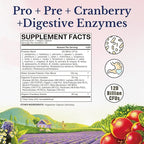 Vitalitown Probiotics for Women 120 Billion CFUs, 30 Strains, with Prebiotics & Digestive Enzymes & Cranberry, Gut & Vaginal Health, Vegan 60 (Pack of 1) Delayed Release Caps