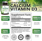Calcium Supplement with Vitamin D3-1200 mg Calcium per Serving with D3 for Best Absorption - Supports Immune Health, Bones & Teeth - Nature's Calcium is Bottled in USA for Women & Men - 240 Tablets