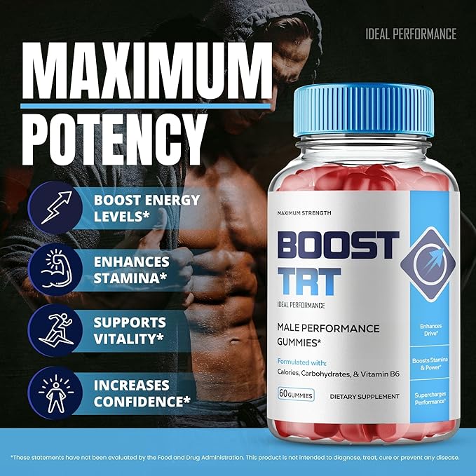 Boost TRT Gummies, Official Boost TRT Supplement Gummies - Maximum Strength Performance, All Natural Support Overall Health & Wellness, Premium BoostTRT Advanced Support Gummy Reviews (2 Pack)