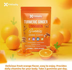 Premium 120 Turmeric Ginger Cinnamon Gummies – Vegan Gummies with Vitamin E, B12, Magnesium, Black Pepper Extract & Vitamin D3 – Orange Fruit Flavor