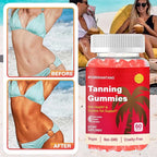 Tanning Gummies for WomenDaily Tanning Supplement, Sugar Free | Astaxanthin, L-tyrosine, Lycopene, Vitamin A | Radiant Skin & Immune Support, Antioxidant | Vegan, No GMO, 30 Servings
