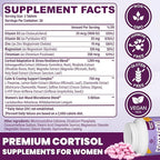 Cortisol Supplements for Women, 16 IN 1 Cortisol Detox for Women, with Magnesium, Ashwagandha, L-Theanine & Probiotics, Cortisol Reducer Manager for Hormone Balance, Mood & Digestion, 90 Tablets