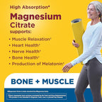 Nature Made Zero Sugar Magnesium Citrate Gummies 200 Mg Per Serving, Muscle & Bone Support, Aspartame Free, 40 Sugar Free High Absorption Magnesium Gummies, 20 Day Supply