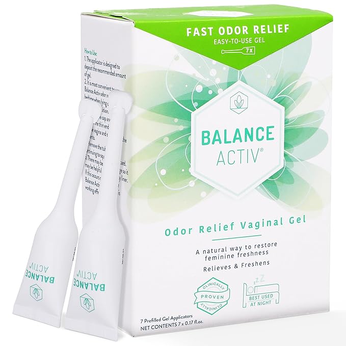 Balance Activ Odor Relief pH Balanced Vaginal Gel for Women, Works Naturally to Rapidly Relieve Unpleasant Odor & Restore Feminine Freshness