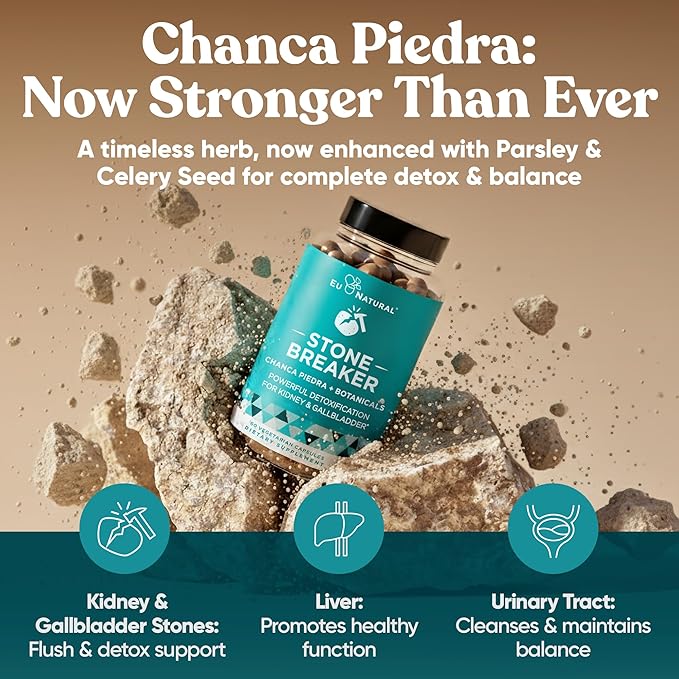 Chanca Piedra Stone Breaker - The Original Stone Breaking Formula with Celery Seed & Parsley - Supports Kidney, Gallbladder & Urinary Tract Cleansing to Help Flush Impurities - 120 Vegetarian Capsules