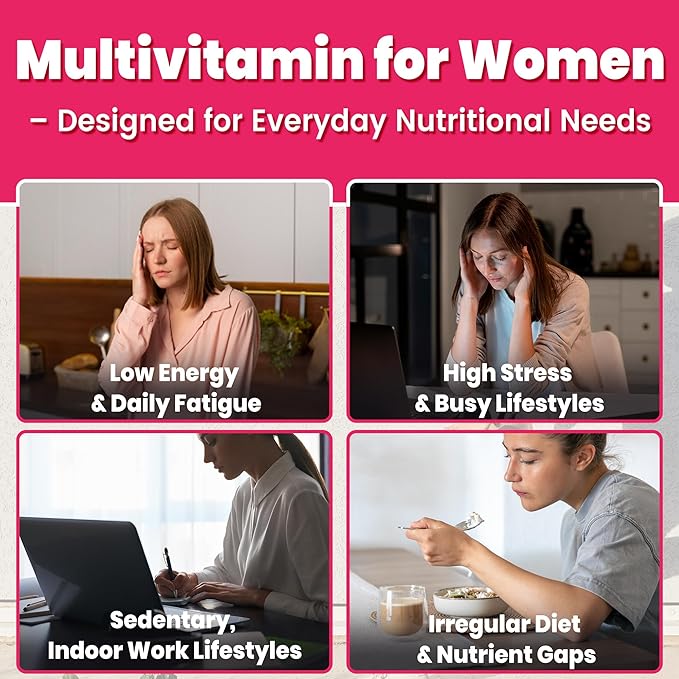 VEV Multivitamin for Women, Womens Vitamins with Vitamin A, C, D, E & B-Complex, Calcium, Magnesium, Zinc, 120 Capsules, 60-Day Supply – 12 Essential Vitamins & 6 Key Minerals for Daily Nutrition