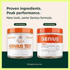 Genius Test, Advanced Testosterone Booster for Men - Natural Stamina, Endurance, Energy & Strength Enhancing Supplement - Lean Muscle Builder, Brain & Libido Support Male Supplements, 120 Veggie Pills