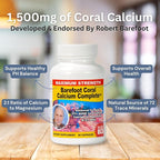1500mg, 90 Capsules- Coral Calcium Supplement Developed by Bob Barefoot- Supports Overall Health & PH Levels- Contains Calcium, Magnesium & Vitamin D3