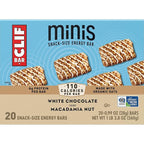 CLIF BAR Minis - White Chocolate Macadamia Nut Flavor - Made with Organic Oats - 4g Protein - Non-GMO - Plant Based - Snack-Size Energy Bars - 0.99 oz. (20 Pack)