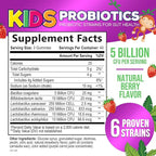 Probiotic for Kids - Natural Immune Support & Digestive Health Supplement - Nature's Daily Children's Probiotic Gummy for Ages 4+ Vegan, Gluten, Soy & Dairy Free - Berry Flavored - 120 Gummies