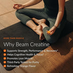 Beam Creatine Gummies – Creatine Monohydrate Gummies with 5g Creatine, Sugar Free, Muscle Strength & Workout Recovery Support, Creatine Gummies for Women and Men, Orange Flavor, Vegan, 30 Servings