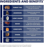 Host Defense MyCommunity Capsules - 17 Species Blend Mushroom Supplement for Immune Support - Herbal Aid with Lion's Mane, Reishi, Chaga, Cordyceps, Turkey Tail & More - 30 Capsules (15 Servings)*