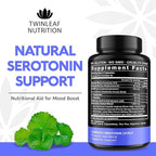 Natural Serotonin Supplement - Made in USA Manganese Serotonin & Cortisol Manager - Serotonin Booster Vitamin Supplement for Women with 5-HTP Vitamin B6 B12 GABA L Theanine L Tryptophan - 60 Capsules