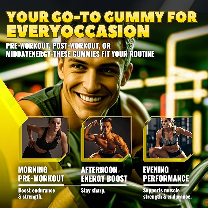 Creatine Monohydrate Gummies (5g) – Pre-Workout Energy & Muscle Growth Support for Men & Women | Pineapple Electrolyte Gummies (135 Count)