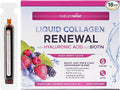 NatureWise Hydrolyzed Liquid Collagen for Women & Men 4000mg - High Absorption, Type 1 & 3 Peptides with Biotin + Vitamin C + Vitamin B Complex & Hyaluronic Acid -Mixed Berry - 10 Tubes[10 Day Supply]