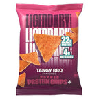 Legendary Foods Tangy BBQ Protein Chips – Popped Tortilla Style – 22g High Protein, 4g Net Carbs, Low Sugar, Gluten Free, Keto Snack Packs – 10 Count – Healthy Crunchy Chips