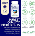 Maxi Health Marine Collagen Pills – 1000 mg Type 1 Collagen for Women & Men with Hyaluronic Acid Supplement for Joint & Skin Support – Unflavored, Clean Kosher Capsules (90 Maxicaps)