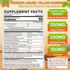 LILICARE Ginger Chews Gummies for Nausea & Digestive Support, Stomach Relief, Sugar Free with Turmeric,Odorless Garlic, Quercetin, Vitamin D3,Digestive Supplements for Occasional Bloating & Gas, 2Pack