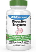 DrFormulas Digestive Enzymes for Bloating Relief, Gas, Lactose Intolerance, Digestion Support with Lactase, Amylase, Lipase, Bromelain, Protease, 60 Capsules