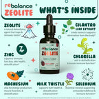 Zeolite Detox for Kids Liquid Drops, Gentle Full-Spectrum Cleanse & Immunity Support with Chlorella, Cilantro Leaf Extract, Milk Thistle, Zinc, Magnesium & Selenium, Mixed Berry Flavor, 60 Servings